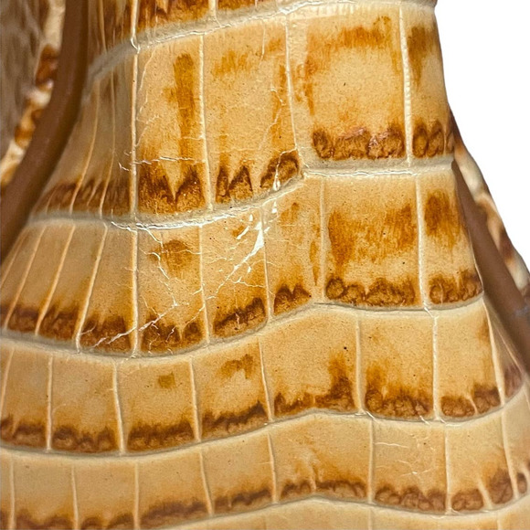 Charlie Lapson Leather Handbag DEFECT Croc Embossed Satchel NWT - Picture 12 of 16